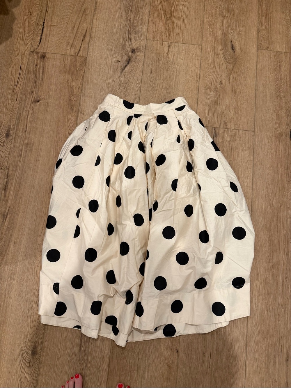Polka Dot White Circle Skirt - Flared Skater Style